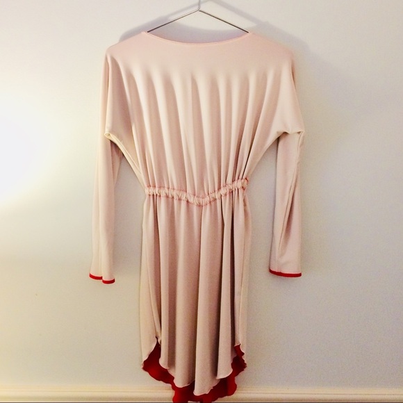 ONE OF A KIND Reversible Dress, Red / Cream, Long Sleeve Midi Dress NWOT - Picture 3 of 4